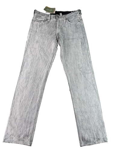 H&M White Crackle Coated Jeans Womens 4 Straight Leg High Rise Festival
