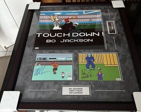 Bo Jackson Signed Tecmo Bowl Football Mike Tyson Auto Photo NES Games BAS JSA