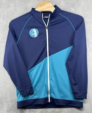 AFLAC Full-Zip Track Jacket Polyester Spandex Blend Blue Logo Employee Men's L