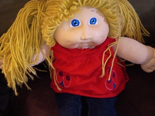 1984 Blonde Yarn Hair Blue Eyes  Cabbage Patch Girl  Dollll