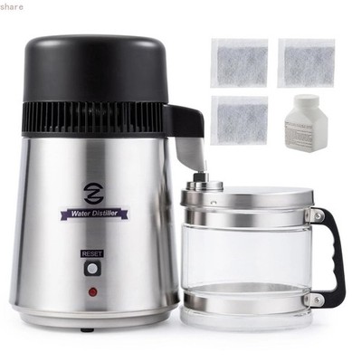 CO-Z 4L Brushed Stainless Steel Countertop Distiller Machine, Stainless Steel 4L