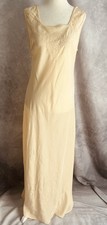 Vintage 1920s/30s Peach Silk Nightgown Embroidered Neckline Full Length Bias Cut