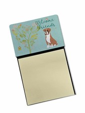 Caroline's Treasures Welcome Friends Flashy Fawn Boxer Sticky Note Holder