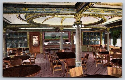 English Renaissance Cafe Steamer Commonwealth Fall River Line c1910 Postcard