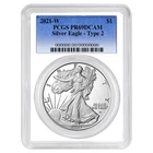 2021-W Proof $1 Type 2 American Silver Eagle PCGS PR69DCAM Blue Label White