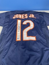 VELUS JONES JR signed (CHICAGO BEARS) Custom football jersey BECKETT COA