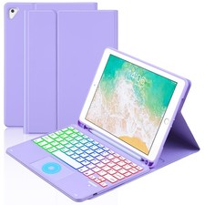 Touchpad Keyboard Case for iPad 6th 2018/5th Generation 2017 9.7 inch, 7-Colo...