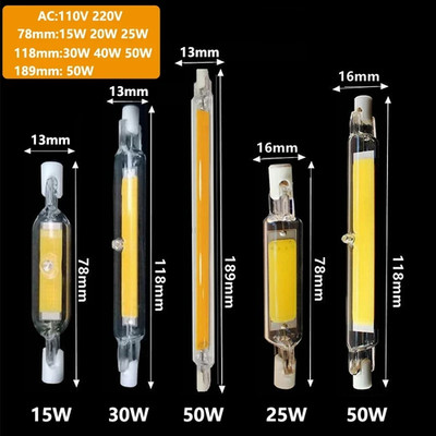Dimmbar 78/118mm R7s COB LED Sicherheits-Flutlicht ersetzt Halogenlampe 15W 30W