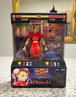 Jada Toys Street Fighter II Final Challengers Chun-Li Action Red Outfit Figure