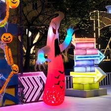 Large Halloween Inflatable Blow Up with LED Lights Built-in Outdoor Decorations