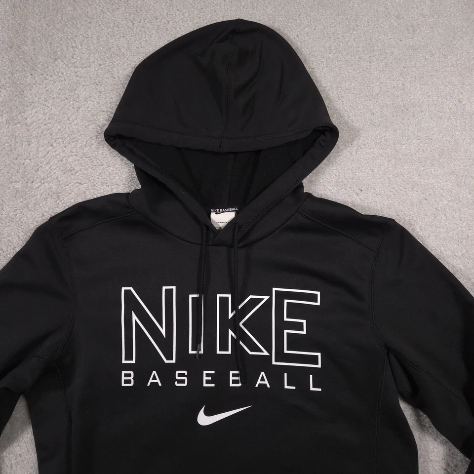 Nike Baseball Hoodie Mens Small Black Therma-FIT Pullover Sweatshirt Fleece - Image 3 of 4