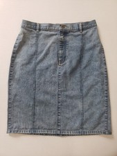 VTG Liz Claiborne Y2K Blue Jean Pencil Skirt Denim Light Wash Sz8P 100 Cotton