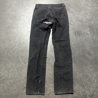 Vintage 80s Levis 501 Denim Jeans 31x34 Made In USA Black Button