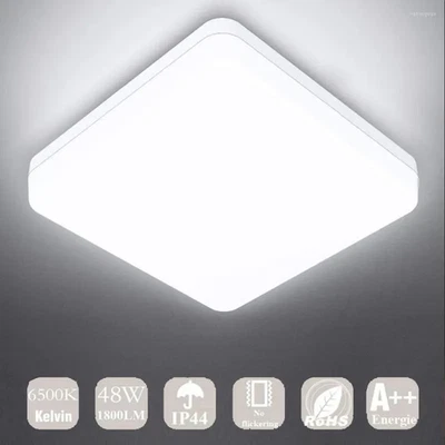 MARKENLOS 48W LED Deckenlampe Dimmbar Deckenleuchte Eckig Wohnzimmer Schlafzimmer Lampe