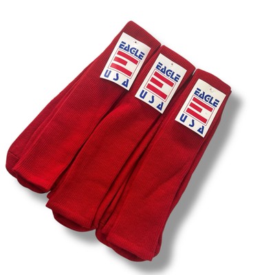 Vintage Eagle USA All Sport Tube Socks Red 3 Pair Pack Rubber
