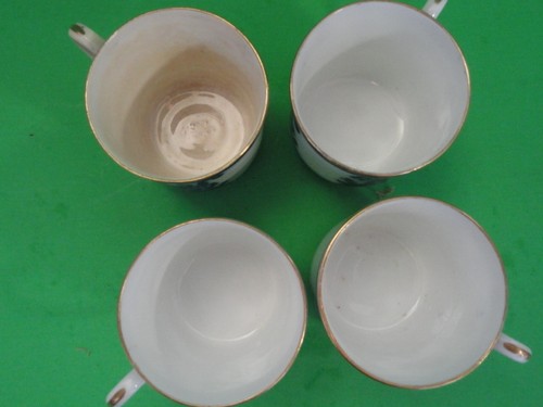 4 ANTIQUE SPODE COPELAND DEMITASSE CUPS FLOW BLUE 1851+ - Picture 11 of 11