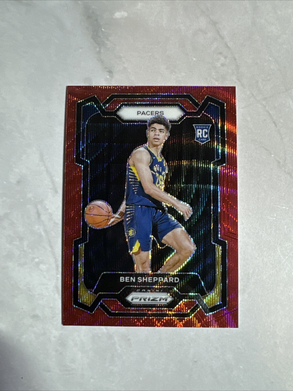 2023-24 Prizm Ben Sheppard Red Wave Prizm Rookie RC #172 Pacers