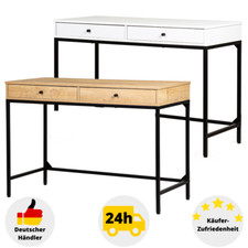 Schreibtisch Weiß Industrial Holz Arbeitstisch Schubladen Industriedesign Metall