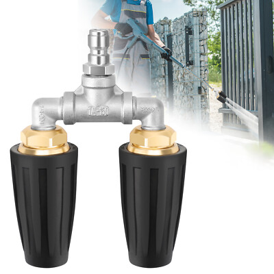 Dual Turbo Pressure Washer Nozzle 360° Rotating 4000 PSI 1/4'' Quick Connect Tip