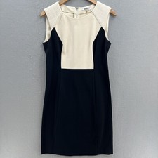 DKNY Dress Womens 8 Black Sheath Sleeveless Scoop Neck Knee Length Wear To Work