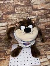 Taz Plush Looney Tunes 10  Tasmanian Devil 1996 Basketball Space Jam Medium Size