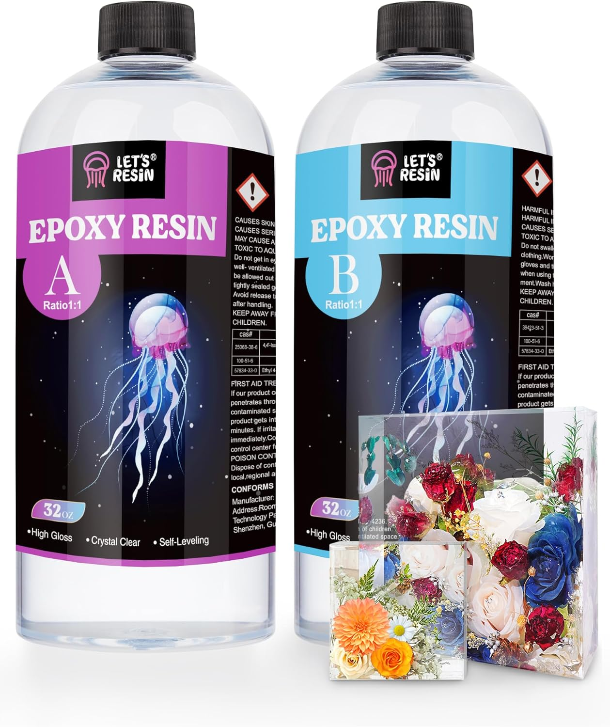 LET'S RESIN 1/2 Gallon Casting Epoxy Resin,Bubble Free & Crystal Clear Epoxy Res