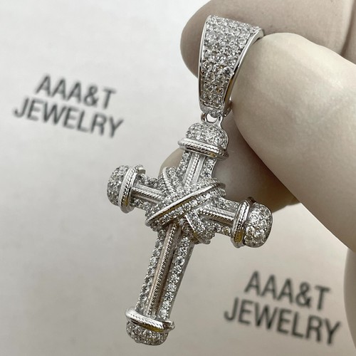 925 Solid Sterling Silver Cubic Zirconia Cross Pendant | eBay