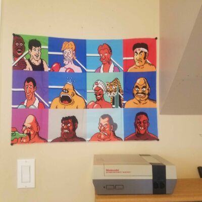 Mike Tyson's Punch Out fighters tapestry 24x18 inches / Nintendo banner flag