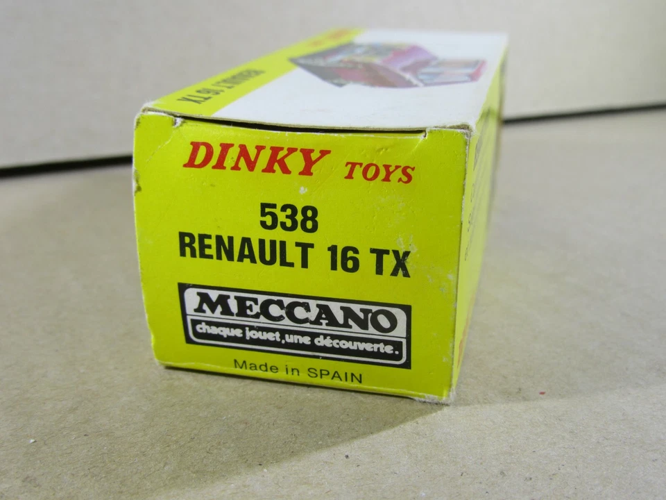 539S 1977'S Dinky Toys 538 Spain Box Empty Only D'Original Renault 16 Tx - Image 2 of 4