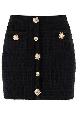 Self-Portrait｜SKIRTS (JEWEL BUTTON KNIT MINI SKIRT (PF2 Pink Jewel Button Knit Mini Skirt – self-portrait-US