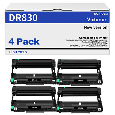 1-4PK DR830 Drum Unit for Brother TN830 MFC-L2900DW HL-L2865DW HL-L2420DW L2400D