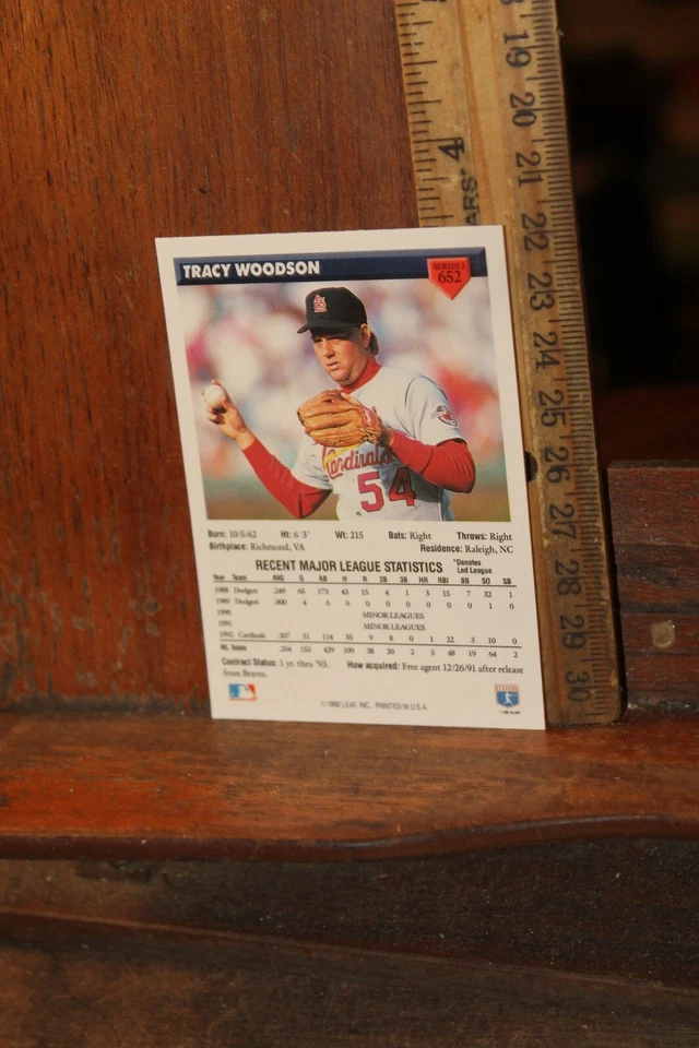 1993 Donruss MLB Baseball Trading Card Tracy Woodson St Louis Cardinals - Image 2 of 2