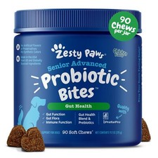 Zesty Paws Probiotic Bites 90 Count Chicken Flavor Digestive Health for Dogs