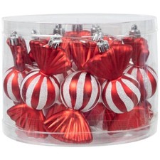 12 Candies Red  White Peppermint Candy Christmas Tree Ornaments Home Decor XMAS