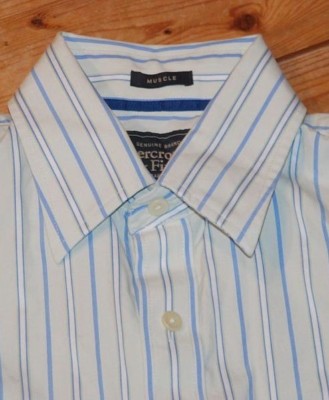 ABERCROMBIE & FITCH  HERREN HEMD blau gestr Gr S Verkaufserlös wird gespendet!!!