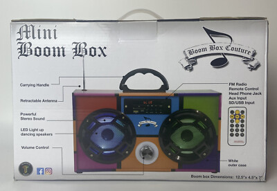 Mini Boombox Couture with LED Speakers Bluetooth