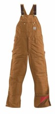New Men's Carhartt R41-Brown Duck Zip to Thigh Bib Overall /Quilt Lined 50 X 34