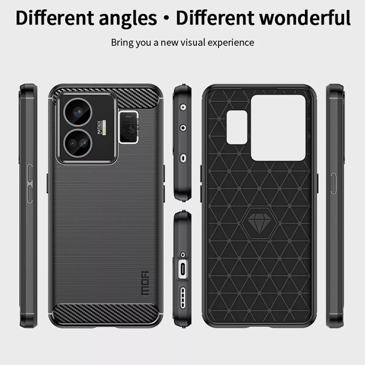 Mofi For Realme GT3 / Realme GT Neo 5 Shockproof Brushed Armor Soft Cover  Case