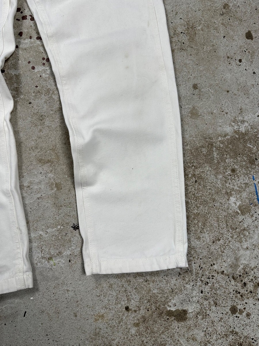 Vintage y2k Dickies White Carpenter Denim Pants Single Knee