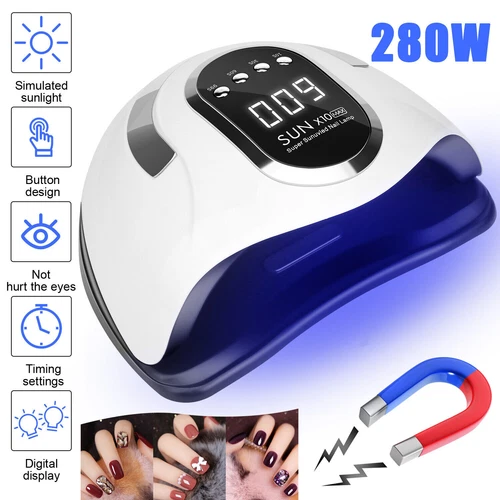 UV LED Nail Lamp 280W Dryer Gel Polish Light Manicure Salon Curing SUN X10 Max - Picture 3 of 14