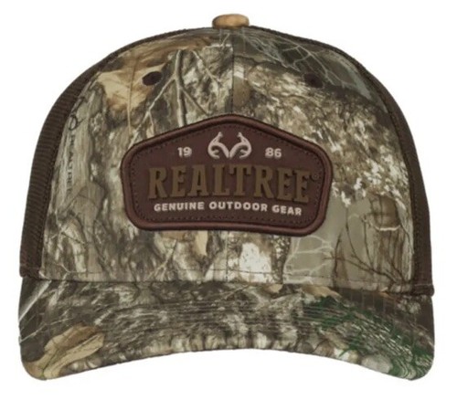 Realtree Men's Edge/Brown Fabric Patch Logo Cap-1 size-brown mesh back - Picture 4 of 11