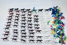 Mixed Lot of Vintage Gee Whiz Cowboys & Indians w/ Horses 100+ Miniature Figures