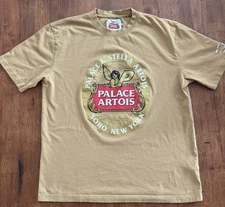 Palace x Stella Artois Coaster T-Shirt Size XL Gold Palace Skateboards Collab