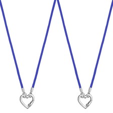 2 Pcs Glasses Holder, Heart Shape Eyeglass Holder Necklace Ring for Women, Blue