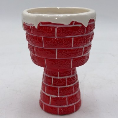 Vintage Brinn's Japan Ceramic Red Chimney Planters Mug Candle Holder