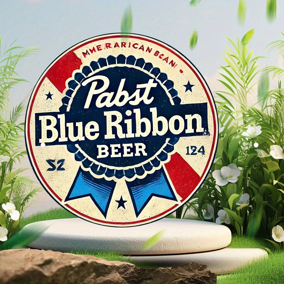 Vintage Pabst Blue Ribbon Beer Round Tin Metal Signs Home Décor 8x8 | eBay