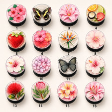 Flower Resin Phone Grip,Plumeria Floral,Butterfly Strawberry MagSafe Phone Grip
