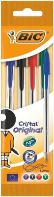 BIC Kugelschreiber Cristal Original 0.4mm farbig, 4er Set | BIC Cristal Original