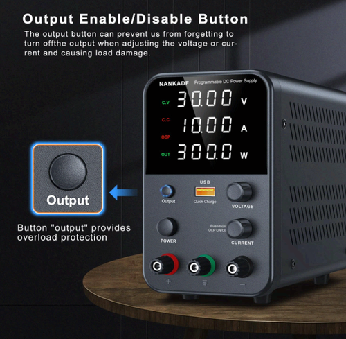 DC Variable Power Supply 30V 10A, Adjustable Bench Supply with USB QC - Picture 4 of 12