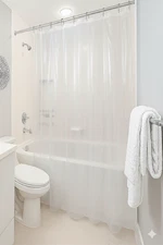 Frosty Clear waterproof Magnetized Shower Curtain Liner Mildew Resistant New